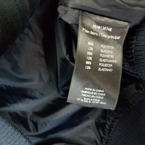 NEW Slate & Stone Men's M Zip Up Lightweight Bomber Jacket in Navy Blue - Picture 6 of 10